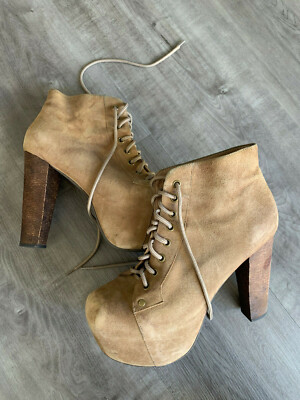 Jeffrey Campbell Womens Lita Ankle Platform Block Heels Boots