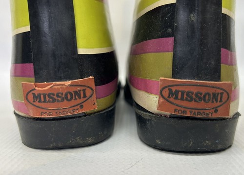Missoni by Target Girls Rain Boots Striped Multicolor Kids 12 Worn - Picture 4 of 5