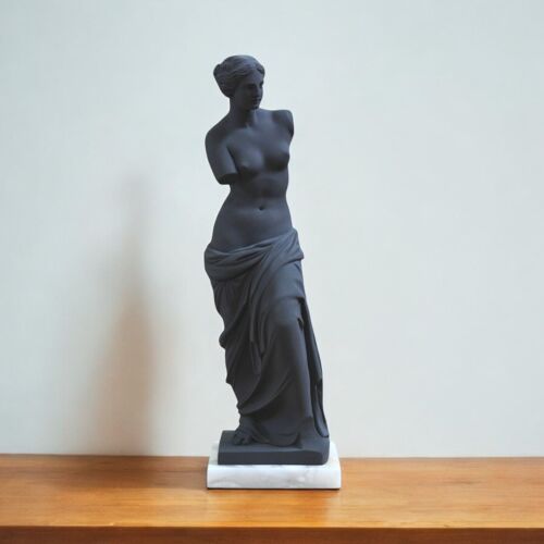 Sculpture de table Vénus de Milo en marbre gris fumé base albâtre H 40 cm - Photo 8 sur 8