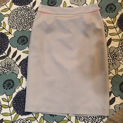 VGPC Ellie Tahari Pencil Lined Skirt.Super Sporty. Size 2: Putty Color W/ Orange