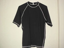 Men's Short Sleeve Rash Guard Cold Water/ Weather Thicker Black (See size chart)