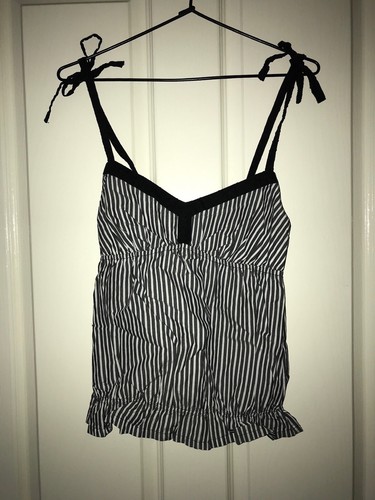 Volcom Tie Up Striped Top Cami Camisole Size 10 EUC - Picture 2 of 5