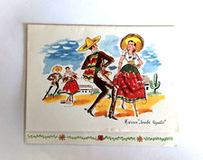 Vintage Note Card Mexico Jarabe Tapatio Hat Dance