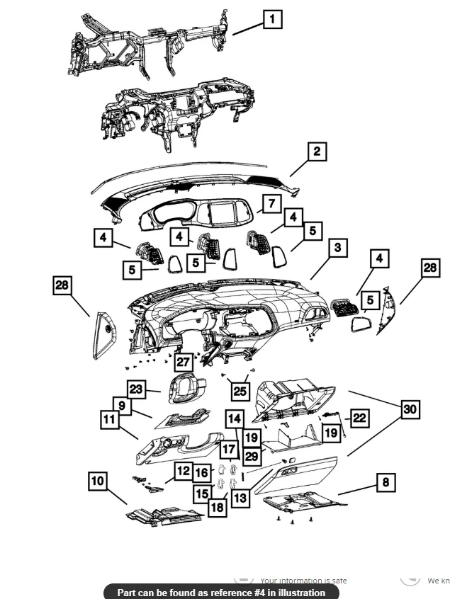 Dodge Challenger Hellcat 2018 aire acondicionado calefacción ventilación salida negro rojo fábrica Mopar nuevo Foto 4 de 4