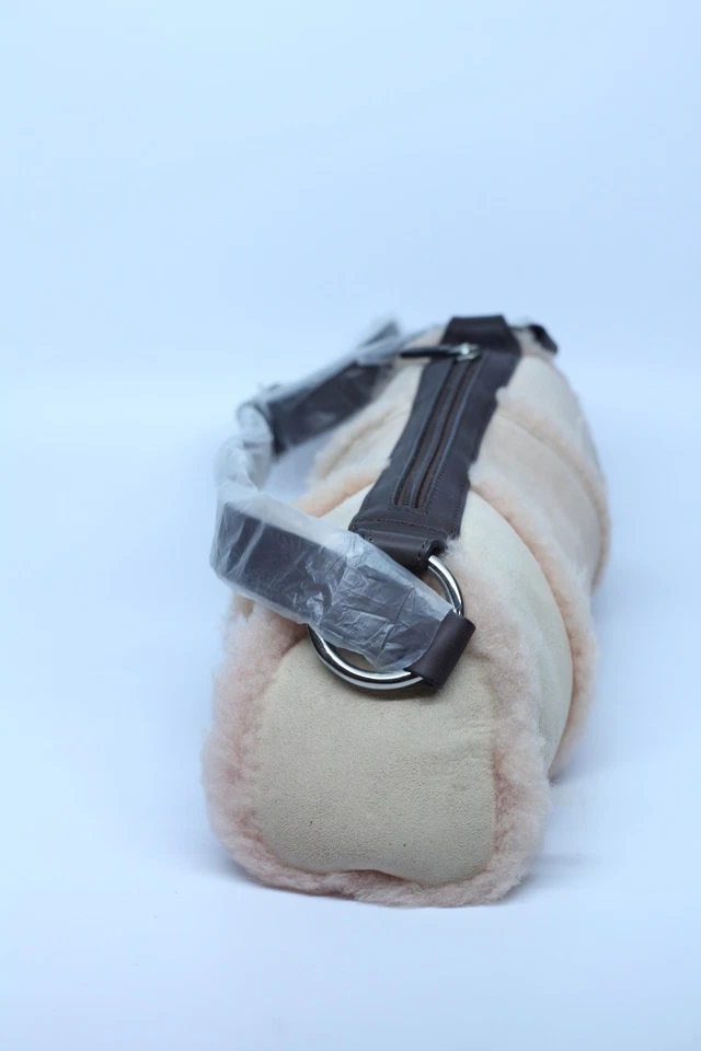 正品 Ugg 澳大利亚 Uggs 羊皮毛皮和麂皮绒皮革手提包撕裂粉红色钱包 全新 — 第 4/4 张图片