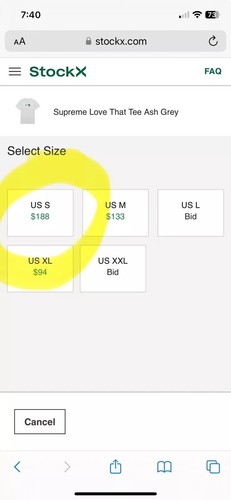 Supreme Love That Tee Ash Grey Size Small Brand New  - Picture 2 of 2