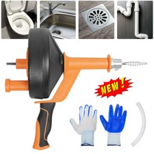 7.6m Plumbing Snake Drain Auger Flexible Sink Snake Pipe Snake Drain Clog Tools