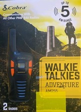 Image of Cobra AM255 Walkie Talkie 2-Way Radio Twin Pack 5km Range Rechargeable Brand New