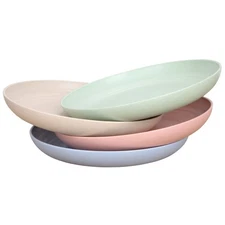 Eco Friendly Dinner Plates, Unbreakable, Reble, 7.8 Inches, Multicolor