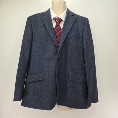 Charles Tyrwhitt Blazer Moon Merino Lambswool Blau Slim Fit 44R Sakko 