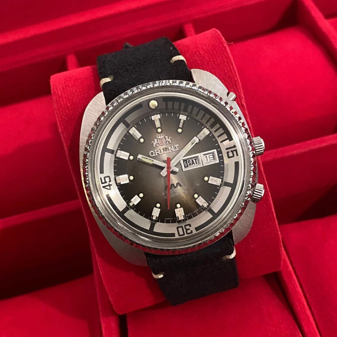 Vintage RARE ORIENT King Master Automatic Daydate Brown Dial Men Watch