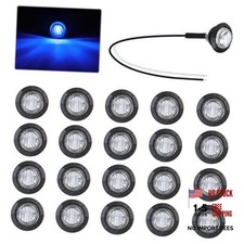 20 Pcs 3/4 Inch Clear Lens Blue Light 3 LED Clearance Clear Lens Blue 20 Pcs