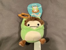 Brand New Squishmallow Clip On Keychain Benny the Bigfoot in Frog Costume