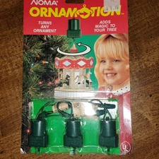 Vintage NOMA Ornamotion Christmas Ornament Rotating Plug 3 Pack