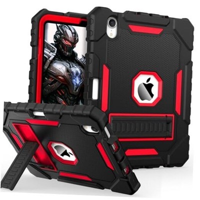  Case for iPad mini 7 (A17 Pro) 2024 / Mini 6 2021 8.3 inch, Heavy Black / Red