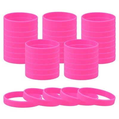 60 Stück Unisex Gummi Armbänder Silikon Sport Armbänder Fuchsia