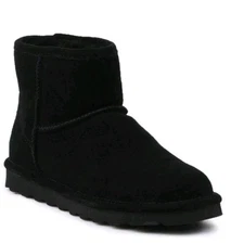 Bearpaw Boots Womens 11 Black Alyssa Winter Suede Shearling Wool Lined Pull On