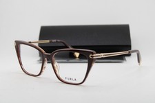 NEW FURLA VFU724 COL.03AH BROWN GOLD AUTHENTIC EYEGLASSES 53-17