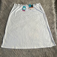 Vanity Fair Radiant Collection Half Slip Womens Size Large 24" White Floral Lace