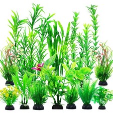 12pcs Fish Tank Accessories Aquarium Decorations Green Plants, Green Fish Tan...
