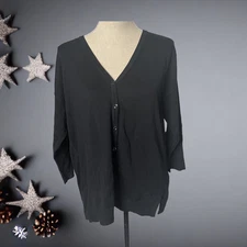 H by Halston 3/4 Sleeve Boyfriend Cardigan Sweater Size Small New Without Tags