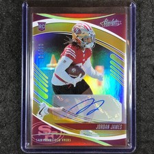 2025 Absolute Football JORDAN JAMES Signature Rookies Auto Gold 1/10 #144