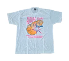VTG SINGLE STITCH Future STARS Basketball Clinic T-Shirt  XL Lady VIKINGS EAGLES