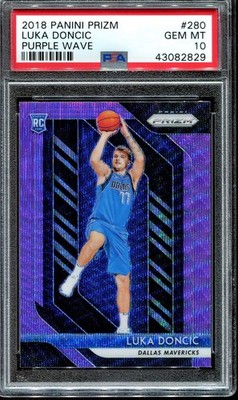 2018 Panini Prizm Luka Doncic Purple Wave #280 Rookie RC PSA 10 | eBay