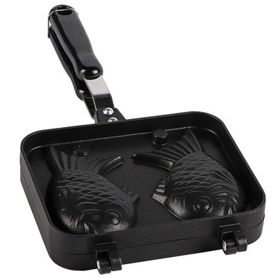 NonStick Bakeware Waffle Cake Maker Pan With 2 Sided Fish Shape Stainless St SET
