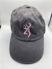Browning Adjustable Fit Hat Gray Pink Logo