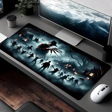 40 90cm Halloween Theme 36 Mouse Pad - Rubber Base, Durable Non-Slip Desk Mat fo