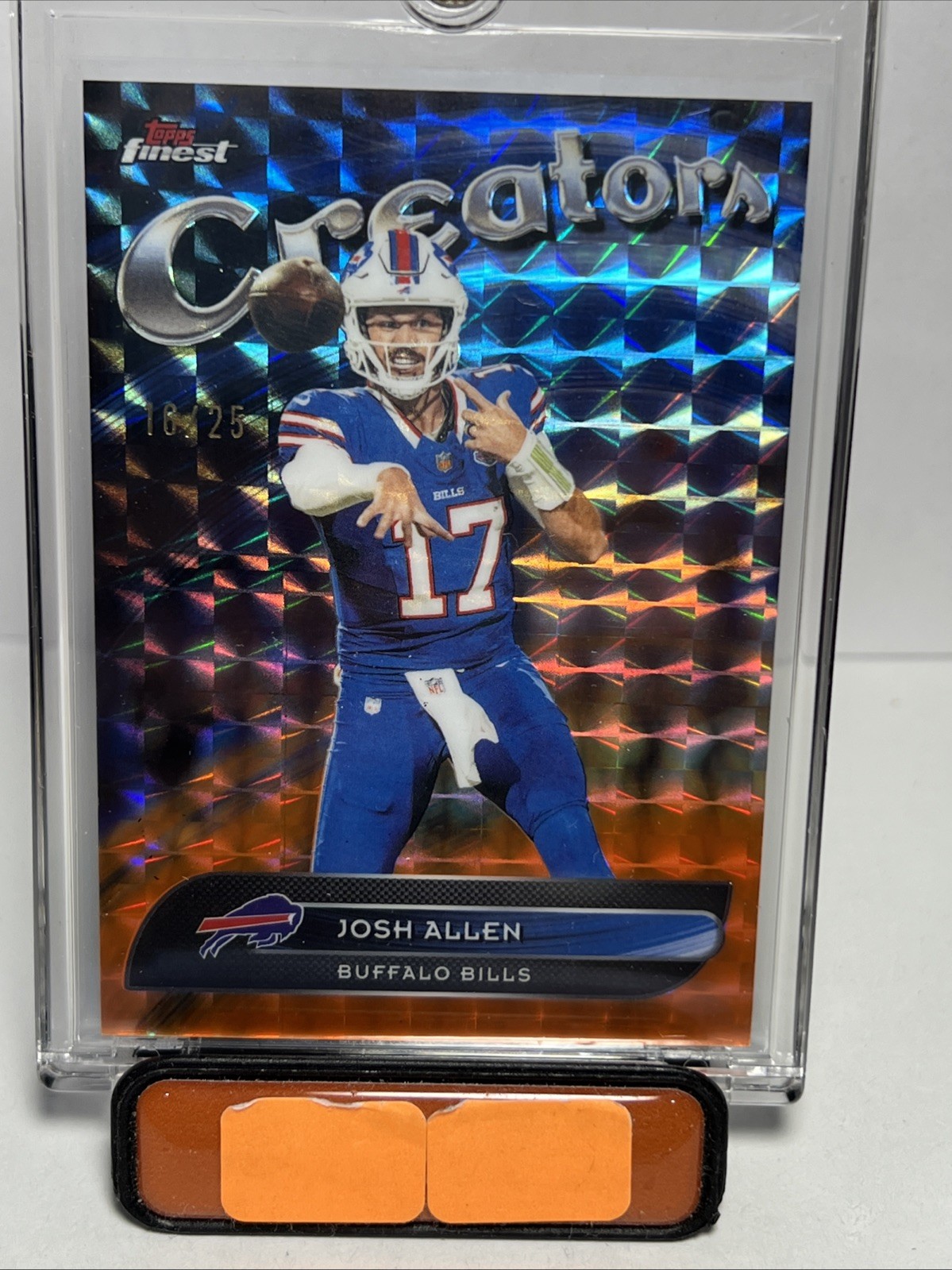 2025 Topps Finest Josh Allen Buffalo Bills Orange Geometric Creators #CR-4 /25