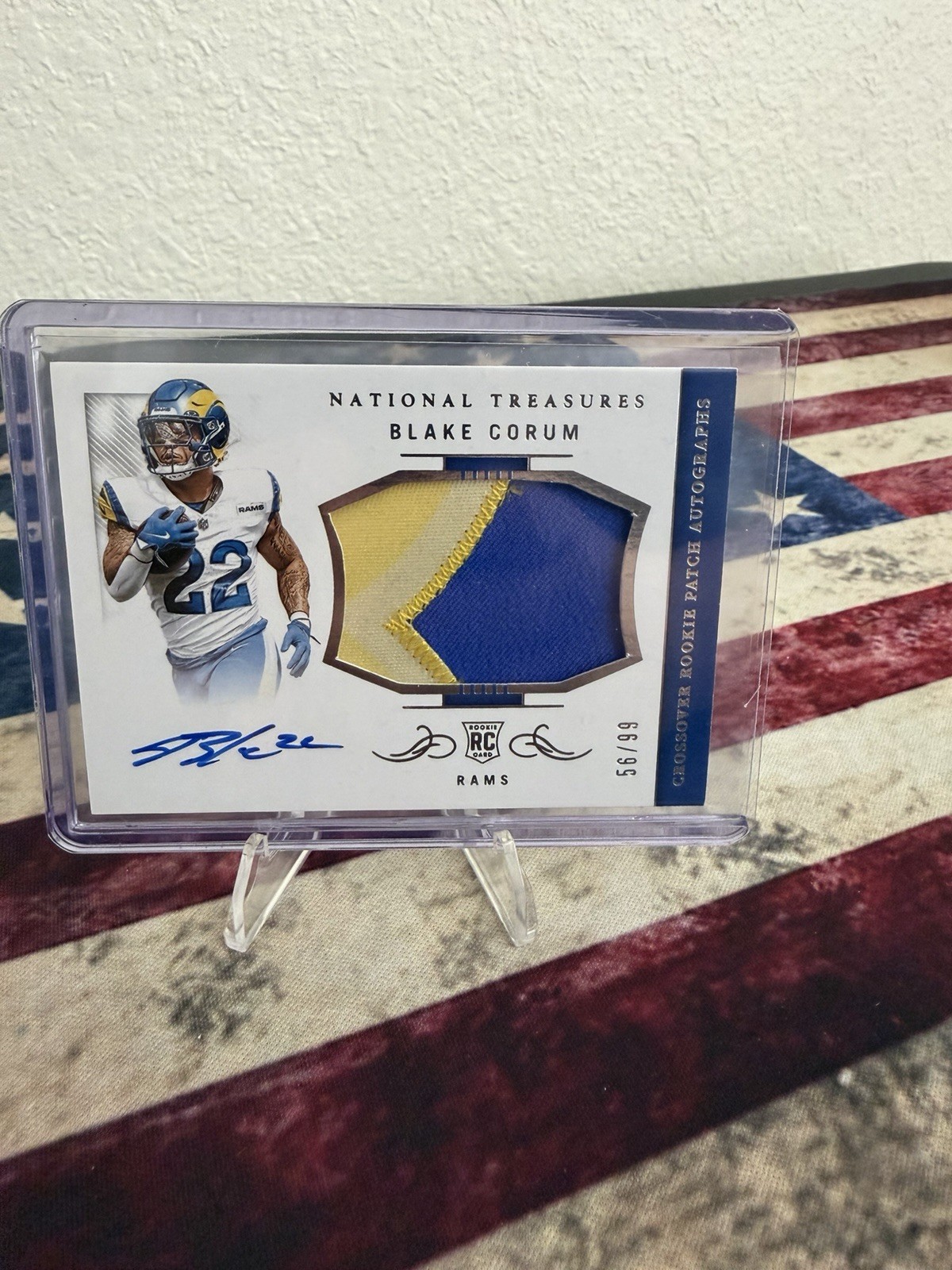 2024 Panini National Treasures Blake Corum Two Color Rpa Los Angeles Rams 56/99