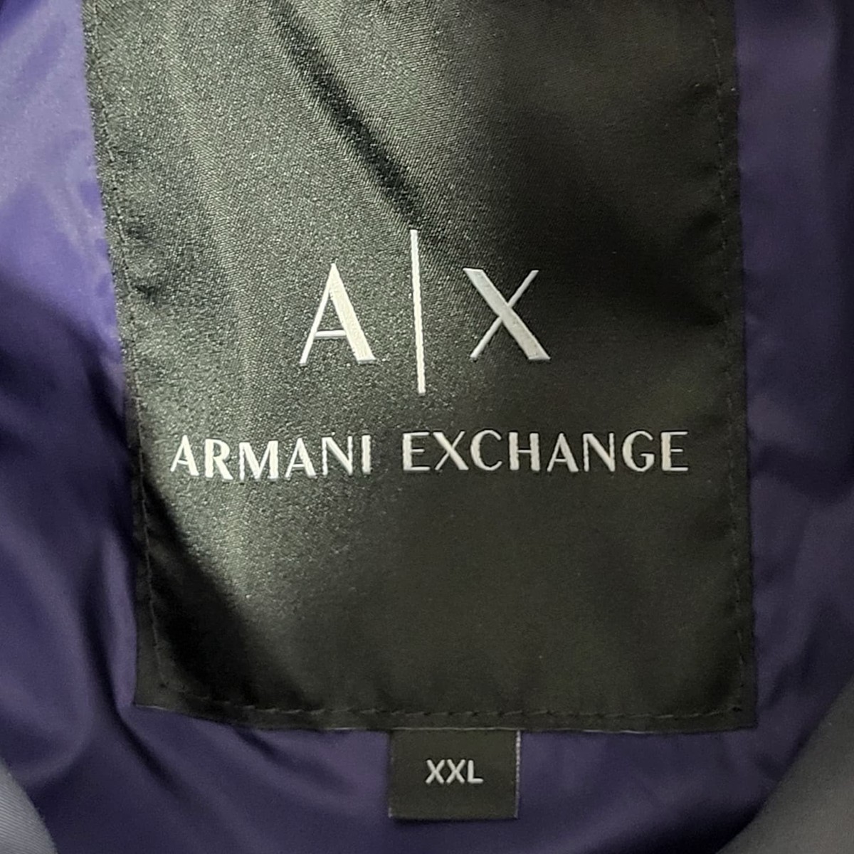 Ax Armani Exchange Puffer Jacket Mens Bold Colorblock, Purple/Gray
