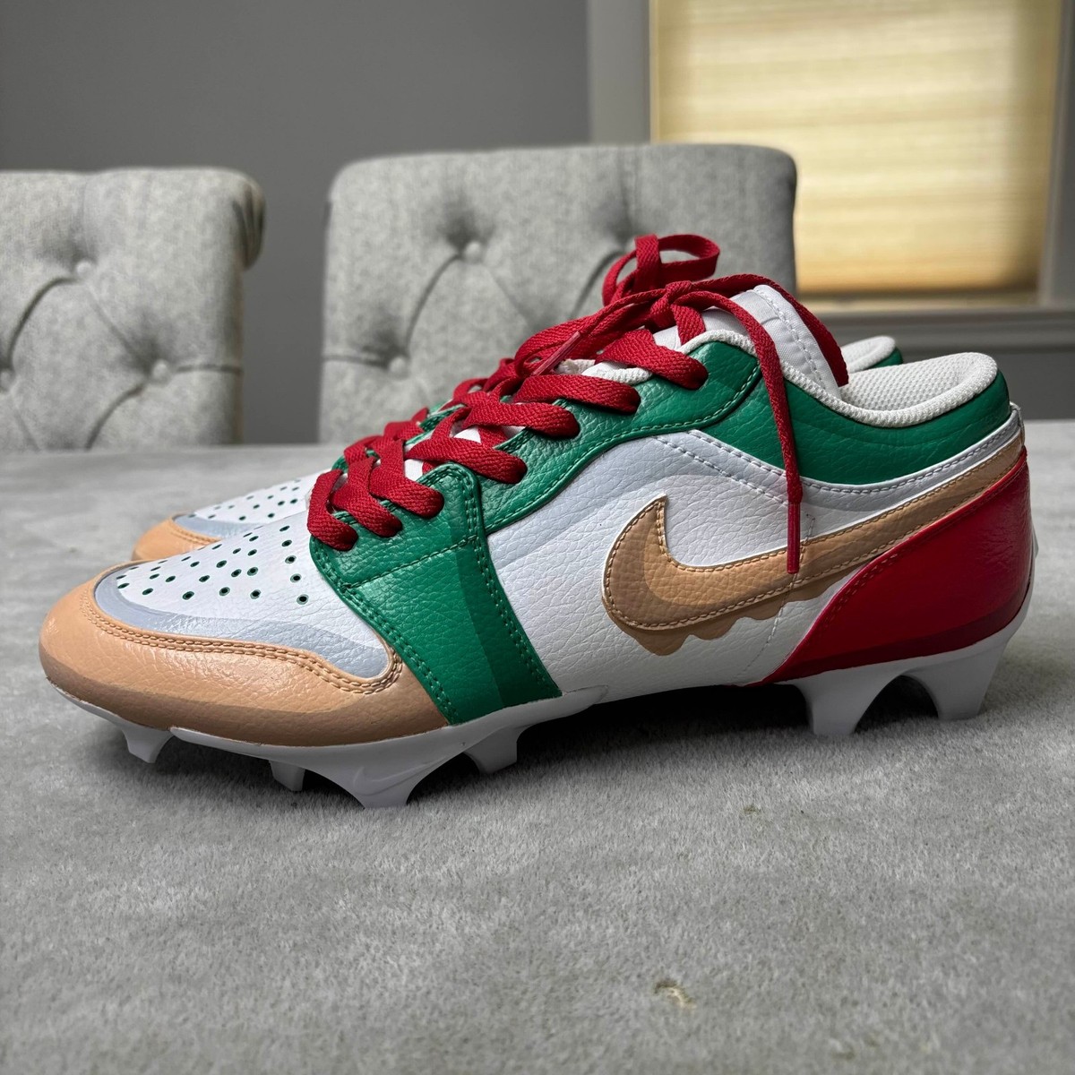 ナイキエアジョーダン1 cleats low size10 Nike Jordan 1 Low TD Football Cleats Men's Size 10.5 Glazed Donut