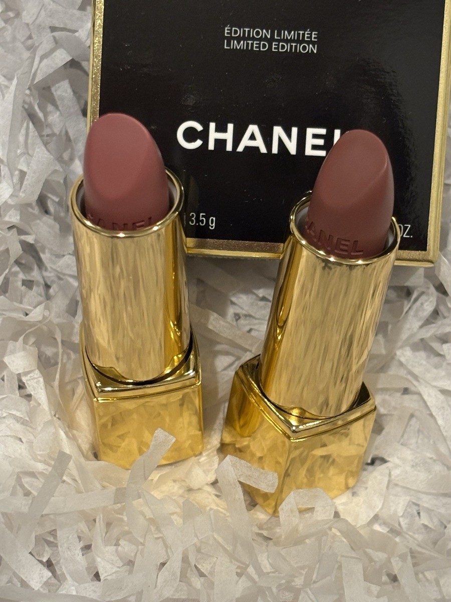 CHANEL Rouge Allure Velvet Rendezvous Set 478 479 w/ Gold Pouch