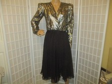 Cachet by Bari Protas vintage metallic/chiffon party dress