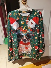 Chihuahua Dog Christmas Jumper Men Women Sweatshirt Sweater Ugly Funny XXL