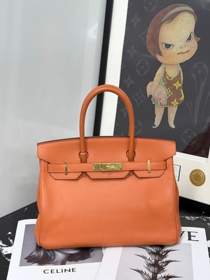 Hermes Birkin 30 Orange H 93 Epsom Leather Gold Hardware GHW Square P