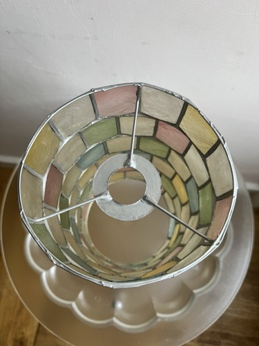 VGC Capiz Shell Multicolored Pastel Pendant Light Shade Cylinder Shape (no.2) - Picture 5 of 6