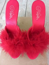 Pleaser Marabou Platform Mule Sandals