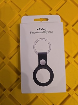 Apple AirTag Leather Key Ring Holder Black