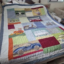 The Land Of Nod Colors Vehicles Police Quilt Comforter Twin Blanket