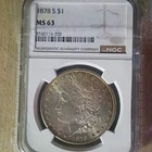 Morgan Dollar 1878 San Francisco $1 Silver NGC MS 63 Uncirculated Coin