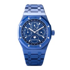 Audemars Piguet Royal Oak Watch 41MM Blue Index Hour Markers Dial Ceramic