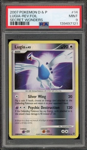 Pokemon Lugia Secret Wonders Reverse Holo Rare #14 PSA 9 Mint