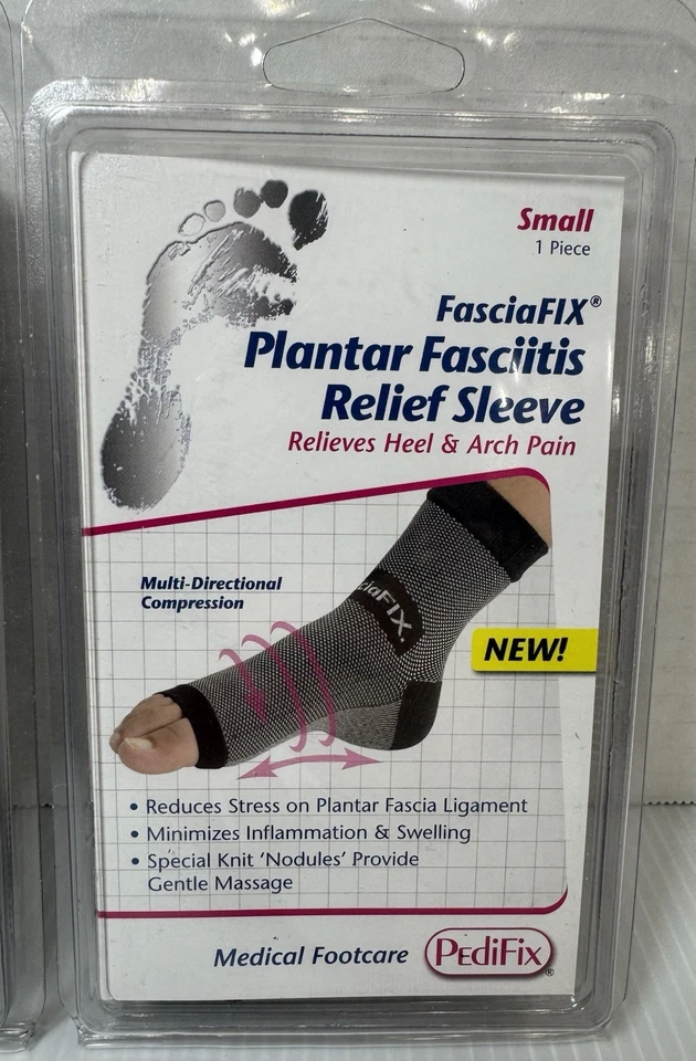 x2 PEDIFIX FasciaFIX Plantar Fasciitis Compression Foot Pain Relief Sleeve Small - Image 3 of 4