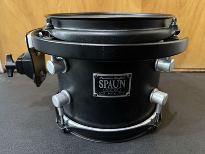 Spaun USA Custom 8  x 6  Rack Tom Black Satin Black Hardware / Satin lugs