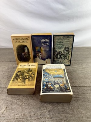 Vintage Charles Dickens PB Lot 5 Little Dorrit Bleak House Pickwick Nickleby