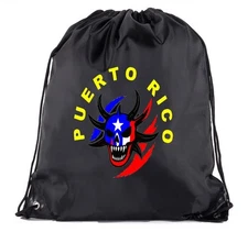 Puerto Rico Flag & Vejigante Unisex Cinch Bag Free Shipping Rican Boricua